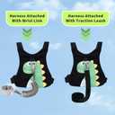 Toddler Harness Leash Anti Lost, 3 in 1 Baby Safety Wrist Link Belt with Dinosaur Pattern, Adjustable Kids Walking Strap for Boys Girls, Prevent Falling Travel Essentials (Black)