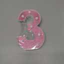 LED Marquee Numbers, Light Up Numbers for Party, Small Light Up Letters, Battery Powered Lighted Number for Birthday or Home Decor (Pink Glitter 3)