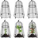 6 Pack Plant Protectors from Animals, Garden Cloches for Plants, Rustproof Chicken Wire Cloche Plant Cages to Keep Animals Out, Sturdy Metal Garden Cages for Outdoor Plants 13" D x 20" H