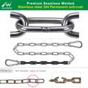 SELEWARE 2 Pcs 85" Hanging Swing Chains, 1000LB Capacity Stainless Steel Hanging Chains with 4 Carabiners, Hanging Chair Hardware for Kids Tree Swings, Hammocks, Punching Bags & Indoor/Outdoor Gym (Black)