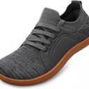 LeIsfIt Womens Walking Shoes Wide Toe Barefoot Shoes Breathable Minimalist Zero Drop Sneakers (Darkgrey) 40/8