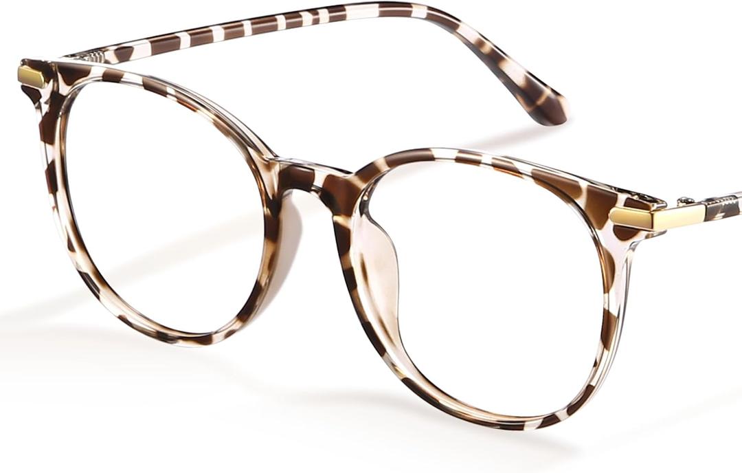 Gaoye Blue Light Blocking Glasses, Retro Round Eyewear Frame Anti Eyestrain Computer Glasses for Women Men (*Leopard)