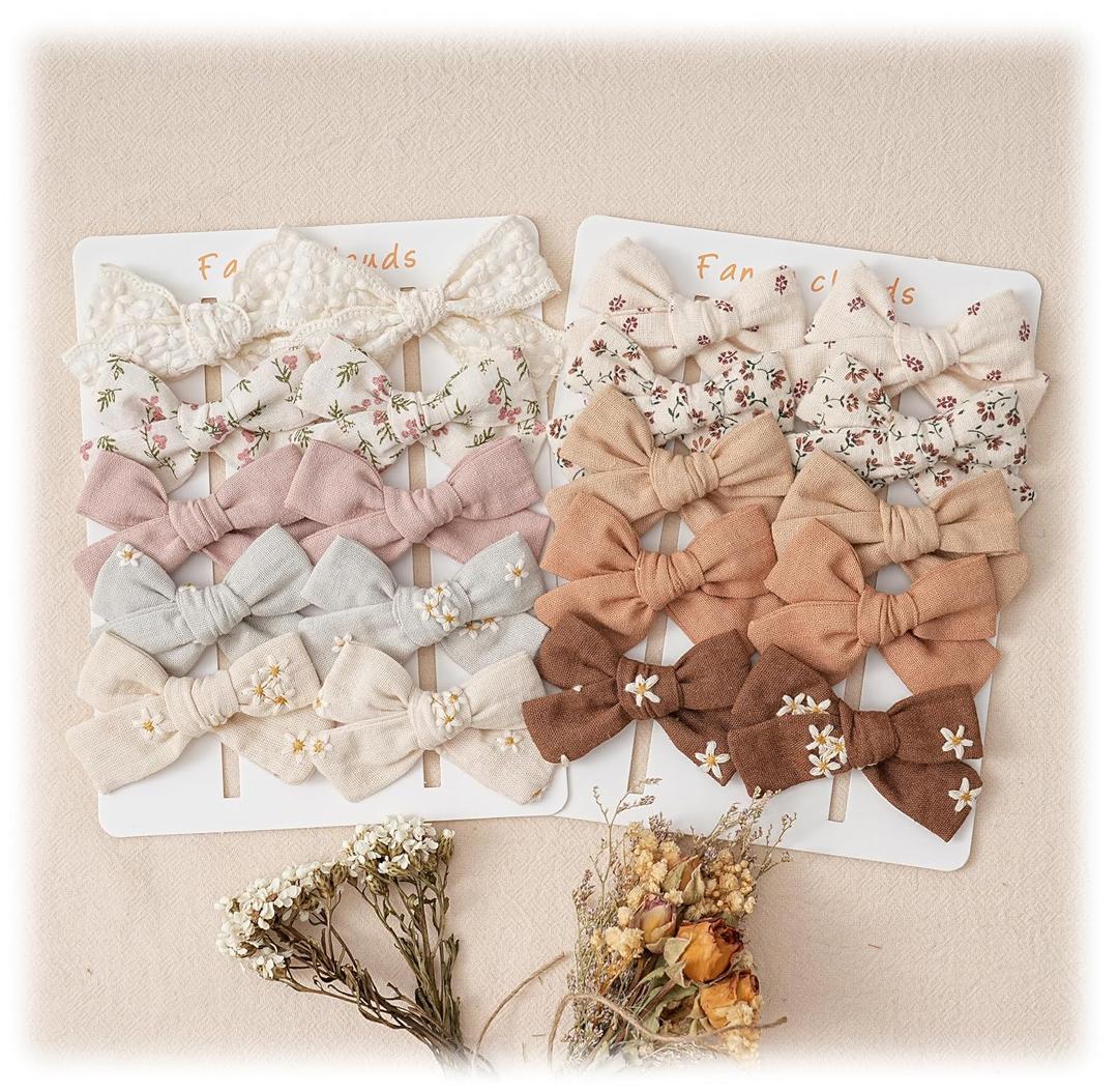 Hair Bows Clips for Girls,20 Pack Handmade Hair Accessories Barrettes Alligator Clips for Baby Toddler Infant School Gifts