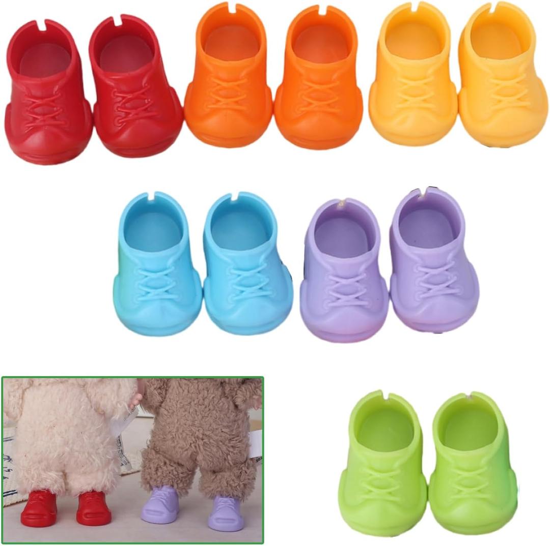 6 Pairs Mini Shoes for 15CM Doll, Plastic Colorful Cute Tiny Shoes Premium Fashion Outfit Accessories Replacement Suitable for 17cm Doll