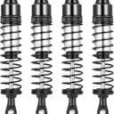 QUE-T 4pcs Aluminum Shock Absorber RC Shocks Suspension Dampers for 1/12 Tamiya Lunch Box Upgrade(Silver & Black)