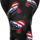 Golf Head Covers Driver Cover 3 Wood Headcover Hybrid Head Covers Embroidery USA American Flag Birdie Design Golf Club Headcovers Leather Wood Head Cover