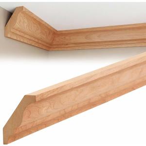 DoubleFill 2 Pack Solid Cherry Hardwood Crown Molding Trim 47'' x 3/4" x 3-5/8" Real Wood Colonial Ceiling Molding, Unfinished & Stainable, Easy Install, Alternative to Foam & Plastic Trim, 94" Total