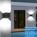 ledmo LED Up and Down Outdoor Wall Lights 20W Anti-Rust Adjustable Modern Wall Sconces Exterior Light Fixture Waterproof 6000K Black Porch Lighting for Patio Yard Garage Wall Mount Lighting 2 Pack