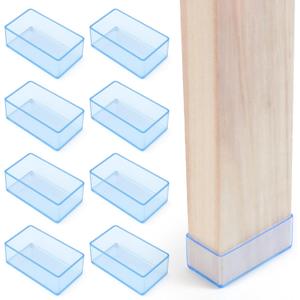 (8 PCS) 2x4 Wood Post Rubber End Caps (1.57" x 3.15") Waterproof and Weather-Resistant Rubber Caps for Table Legs, Chair Legs, Armrests, and Outdoor Lumber Posts (Transparent)