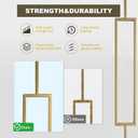 44" Brass Gold Wrought Iron Rectangle Balusters for Staircase Interior, 1/2" Square Hollow Iron Spindles, Decorative Stair Railing, Pack of 10