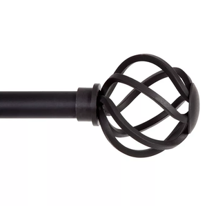 Kenney 5/8” Diameter Cage Standard Decorative Adjustable Curtain Rod Set