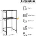 Homeiju 2-Tier Mini Fridge Stand, Adjustable Heavy Duty Storage Shelves, Metal Shelving Rack Mini Fridge and Microwave Storage Shelf for College Rooms Kitchen, Office, 52.8Hx17.7Dx22.8W
