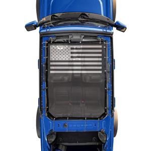 sukemichi Sunshade for Ford Bronco, Mesh Sun Shade Bikini Top Cover Bimini Top for Ford Bronco Accessories 2021 2022 2023 2024 2025 4 Door - Blocks UV, Wind, Noise, (Flag)