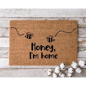 Honey I'm Home Be Doormat Welcome Mat Cheerful Gift Doormat Housewarming Gift Grandma and Grandpa Gift Home Kitchen Doormat Bedroom Doormat 30x18 Inch