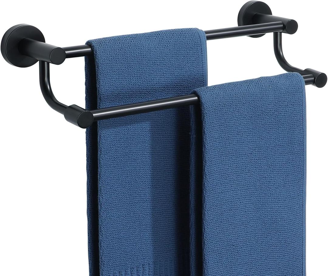 Alise Double Towel Bars, Towel Racks for Bathroom, Wall Mount Towel Holder, SUS304 Stainless Steel Towel RackDouble Towel Rod Towel Hanger, 16 Inch Towel Rail,Matte Black, GOY4400-B Alise Double Towel Bars, Towel Racks for Bathroom, Wall Mount Towel Holder, SUS304 Stainless Steel Towel RackDouble Towel Rod Towel Hanger, 16 Inch Towel Rail,Matte Black, GOY4400-B