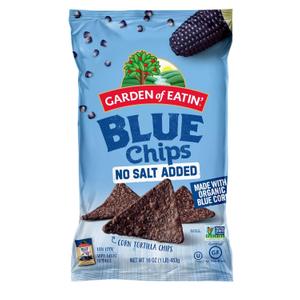 Garden of Eatin' Tortilla Chips, Blue Corn, No Salt Added, 1 lb bag (Pack of 12) BB 3/23/26
