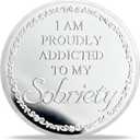 Imasoner 10 Year Sobriety Coin | Recovery Strength AA Medallion | I Am Proudly Addicted to My Sobriety | 10 Year Sobriety Chip | Inspirational Recovery Gift for Men & Women