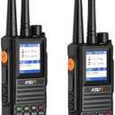 KSUN 4G POC Network Radio Walkie Talkies Long Range 5000 Miles, Handheld UHF Dual Mode & Antenna Relay Function,Gifts for Outdoor Hiking, Camping KSUN CT58 (2 Pack, Without Sim Card)