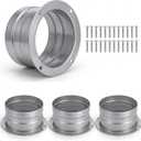 Moxweyeni 4 Pack 4 Inch Duct Connector Flange Galvanized Metal Straight Pipe Exhaust Hose Flange for HVAC Heating Cooling Ventilation System Wall Ceiling Mount
