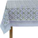 Ridhi Steel Blue 60x60 Inches Square 100% Cotton Hand Block Print Tablecloth Washable Halloween Thanksgiving/Christmas Parties/Wedding Use,Fall dcor Farmhouse Dining Dinner Tablecloth