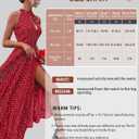 Women Casual Summer Polka Dot Sleeveless Midi Dresses Bohemian Side Slit Wedding Guest Long Dresses (Black, XL)