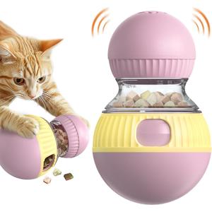 Cat Interactive Adjustable-Treat Dispensing Toys Lifelike Sandpiper Chirp Tweet Ball (Sound Can Be Turned Off) for Indoor Cats Kitten Puzzle Toy Food Slow Feeder Kitty Mind Game (Small)