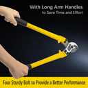 AUPREX 24 Inch Heavy Duty Cable Cutter, Carbon Steel Wire Rope Cutter for Aluminum and Copper Wire Rope, Multi-Functional Labor Saving Long Arm Wire Cutter Pliers with Ergonomic Design