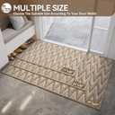 Indoor Door Mat 24x35, Dirt Resistant & Absorbent Doormat for Entryway Inside, Non-Slip Rubber Backing Front Door Mat Indoor Entrance, Low-Profile, Washable, Brown