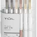 TUL GL Series Retractable Gel Pens, Medium Point, 0.7 mm, Pearl White Barrel, Black Ink, Pack Of 12 Pens