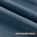 FUTEI Pack of 2 Solid Chenille Throw Pillow Covers 20x20 Inch Soft Cozy Wheat Ear Striped Textured Decorative Cushion Cases Modern Farmhouse Accent for Couch Bed Living Room, Navy Blue