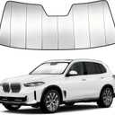 Windshield Sun Shade Custom Fit for BMW X5 2019-2026, Accordion Folding Thick Window Sunshade Block Heat 99% UV Rays Sun Visor Keep Cooler Car Accessories