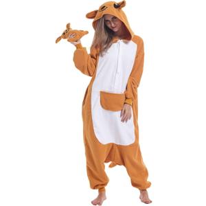 Animal Onesie Adult Unisex One Piece Cosplay Costume Pajamas (Large, Multicolor Kangaroo)