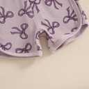 YINGISFITM Toddler Baby Girl Clothes Bowknot Sleeveless Halter Overalls Shorts One Piece Romper Jumpsuit Summer Outfit (2-3T, Purple)