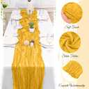 10 Pack Gold Cheesecloth Table Runner 17x108 Inch Semi Sheer Boho Gauze Cheese Cloth Table Runners, for Wedding Bridal Shower Birthday Party Home Decor Garden Farmhouse