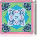 Mahjong Mat, 31.5x31.5 Inch for American Mahjong (Blue Green) | 3mm Thick Rubber, Non-Slip, Noise Reduction, Waterproof, Easy Clean; Shipped Rolled, No Wrinkles, with Mahjong Rules