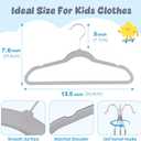 HOUSE DAY 13.5 Inch Kids Hangers 50 Pack - Premium ABS Plastic Clothes Hangers for Kids, Children, Preteens - Space Saving Thin Profile, Strong & Durable Hangers with 360 Swivel Hook - Gray