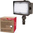 OptiShield 15W LED Floodlight 120-277V 5000K Commercial Dusk to Dawn Photocell Sensor Outdoor Security Light Built-in Mini Visor Anti-Glare for Storefront Pathway Backyard
