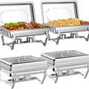GGIU Chafing Dishes for Buffet Set: Chafers for Catering - Chafing Dish Buffet Set with Lids | Chafers and Buffet Warmers Sets | Serving Food Warmer | Chafers Servers Sets