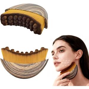 Lymphatic Contour Face Brush for Sculpting & Drainage – Facial Massager for Jawline, Chin & Neck – Reduces Puffiness, Promotes Detox & Lift – Soft Bristles, Improves Skin Glow