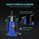 SPECSTAR Pneumatic Air Hydraulic Bottle Jack with Manual Hand Pump 20 Ton Heavy Duty Auto Truck Travel Trailer Repair Lift Blue