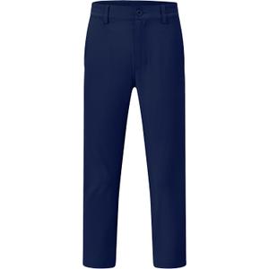 Boys Dress Pants School Uniform Golf Pants Kids Elastic Waist Chino Slacks with Pockets (Blue)