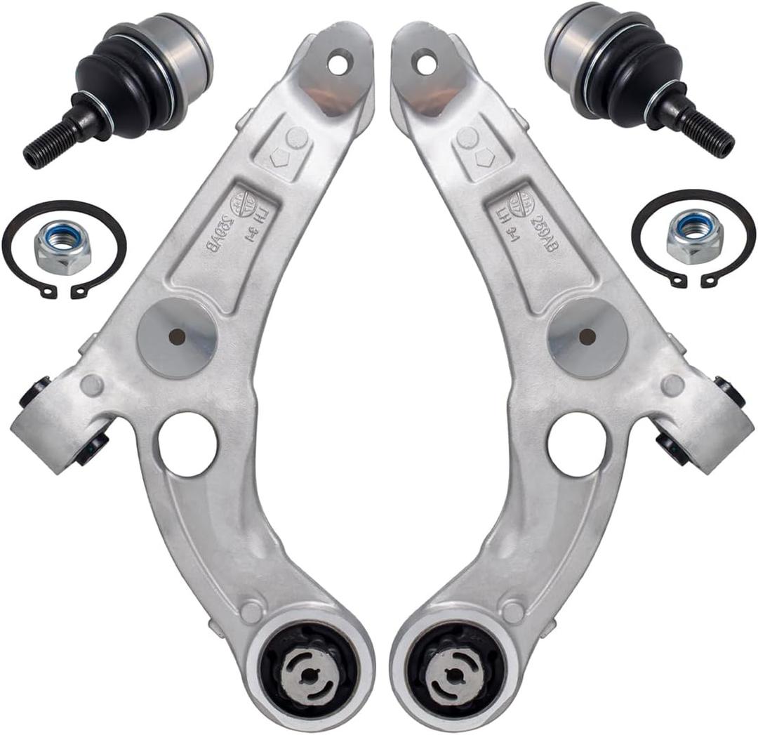 AUQDD 4Pc Suspension Kits Front Lower Control Arm and Ball Joint Compatible With 2014-2018 Je-ep Cherokee (Replace # K643179 K643180 K500287 4668993AA 4668994AA 68224650AA)