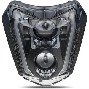 BICYACO Dirt Bike Headlight, 66W 3000LM DOT LED Headlight with DRL High Low Beam, Compatible with Enduro Motorcycle Pit Bike ATV TC FE TE EXC XCW SXF SX 125 250 300 350 450 500 530 SMC R 690 Supermoto