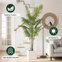 Artificial Palm Tree, ANTING 5FT Tall Faux Palm Tree with Black Base Pot, Artificial Plants with Lifelike Leaves for Outdoor Indoor Home Living Room Office Porch Decor