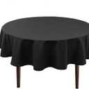 Hiasan Round Tablecloth 30 Inch - Waterproof Stain Resistant Spillproof Polyester Fabric Table Cloth for Dining Room Kitchen Party, Black