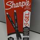Sharpie S-Gel Gel Pens, Black Barrel, Medium Point (0.7mm), Black Gel Ink Pens, 12 Count - Home, Office, School, Journaling, Writing, Note-Taking, Teacher Supplies