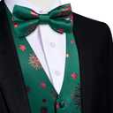 DiBanGu Mens Christmas Vest and Bow Tie Set Festival Christmas Snowflake Suit Vest for XmasNew Year Party Formal (Small, Green Red Snowflake)