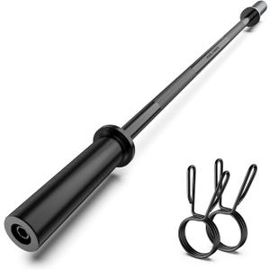 Olympic Barbell Bar 55", 2In-Weight Lifting Bar Standard Straight Barbell Bars for Bench Press/Hip Thrusts/Biceps/Lunges/Squat/Strength-Training Home Gym Weight Bar, 2 Collars(500lb Capacity) (Black)
