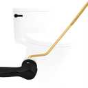 Hygie Rinse Metal Toilet Handle Lever Flush Replacement, Universal Side Mount Toilet Handle with Stainless Steel Flapper Chains, Toilet Repair Kit, Matteblack