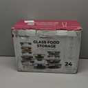 FineDine 24 Piece Premium Borosilicate Glass Meal Prep Containers Glass - Airtight Food Storage Containers with Lids, Hinged Locking Lid, BPA Free, For Meal Prep/Freezer/Oven (Grey)